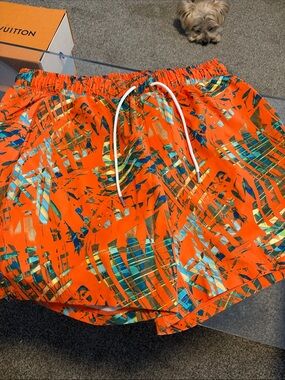 all in motion Orange Multicolor Abstract Print Swim Trunks